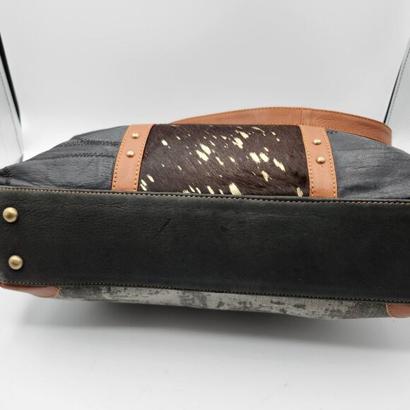 Vaan & Co Rawhide Leather Patchwork Tote Bag - Picture 7 of 12